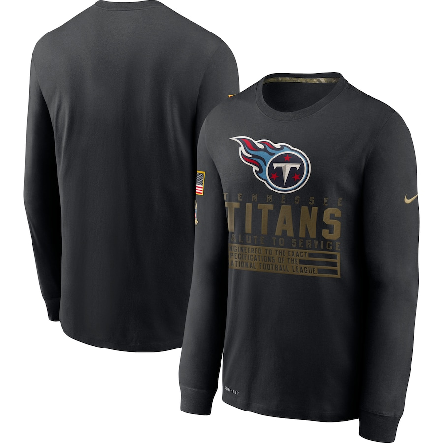 Men NFL Tennessee Titans T Shirt Nike Olive Salute To Service Green